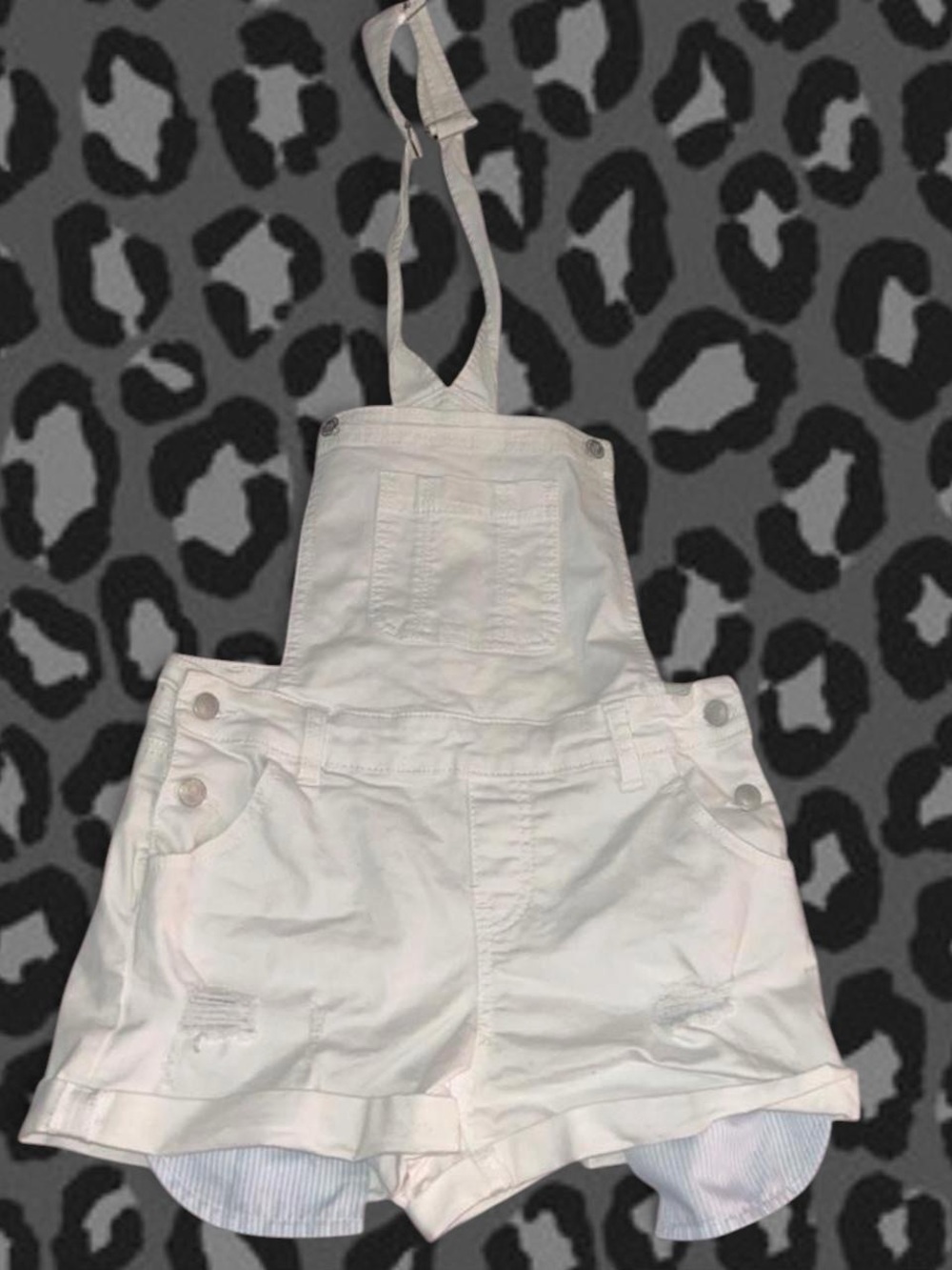 Wax Jean White Girls' Short Overalls Bodysuit with Straps